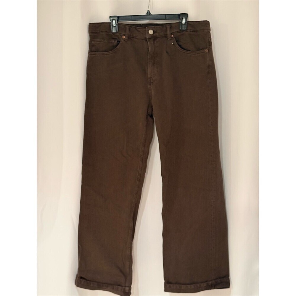 ZARA Jeans Womens Size 12 Brown Straight Leg 5-Pocket High Rise Denim